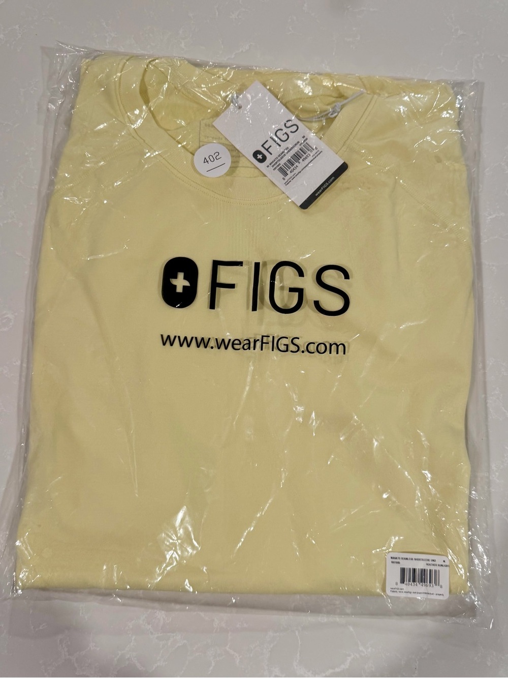 FIGS Men’s Crewneck Short Sleeve Underscrub in Sunligh Yellow